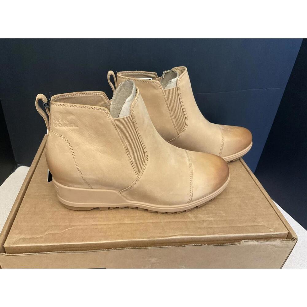 New! Womens Sorel Evie Chelsea Tan Leather Ankle Boots. Size 11. Nice Boots!!! - Picture 4 of 10